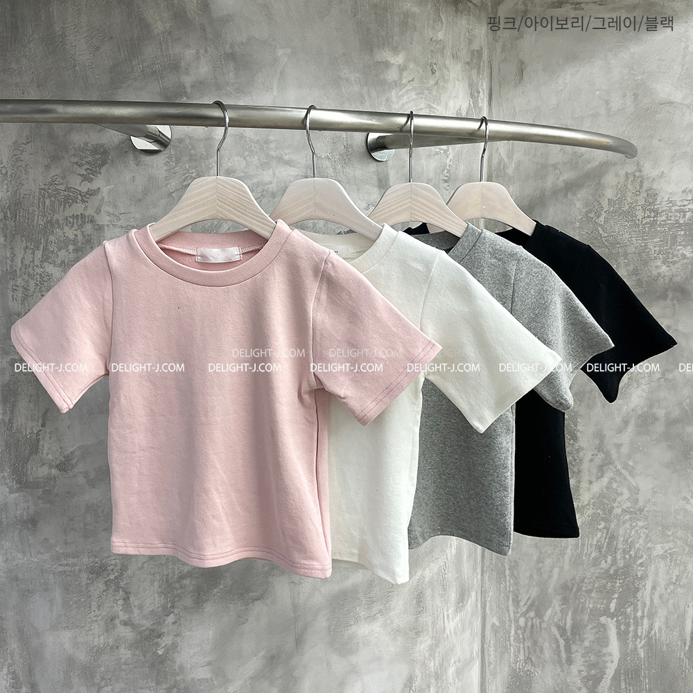 반팔 티셔츠 베이비핑크 색상 이미지-S1L48