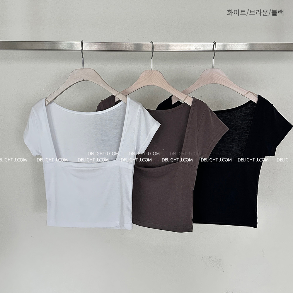 반팔 티셔츠 코코아 색상 이미지-S1L73